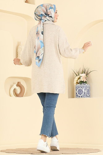 moda selvim Tunic 2753AYD574 Stone - Thumbnail