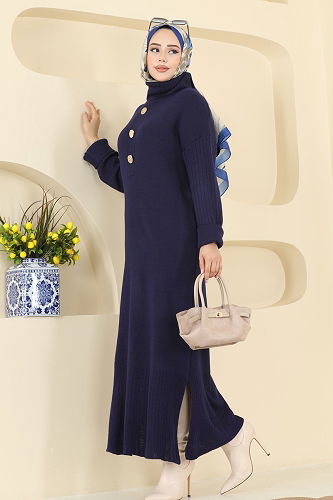 moda selvim بلوز كحلي 2760AYD574 - Thumbnail