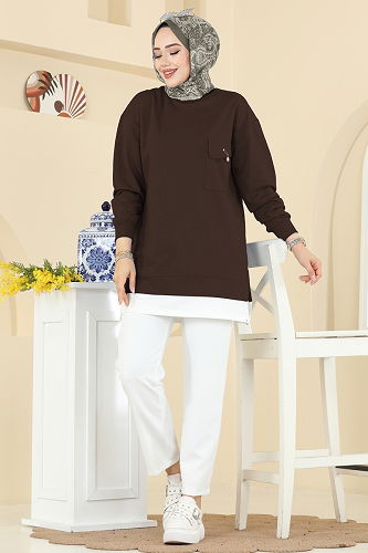 moda selvim Tunic 2769AYD574 Brown - Thumbnail
