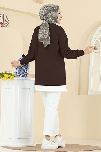 moda selvim Tunic 2769AYD574 Brown - Thumbnail
