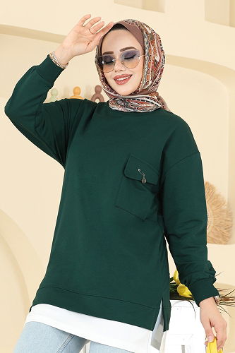 moda selvim Tunic 2769AYD574 Emerald - Thumbnail