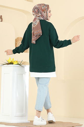 moda selvim بلوز زيتي 2769AYD574 - Thumbnail