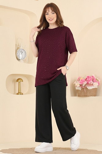 moda selvim Tunic 2804AYD574 Damson - Thumbnail