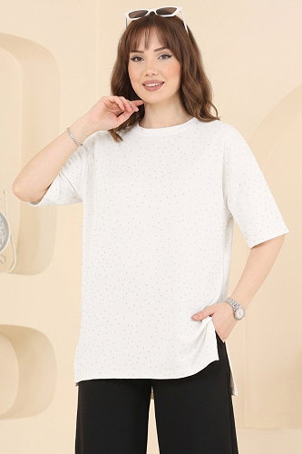 moda selvim Tunic 2804AYD574 Ecru - Thumbnail