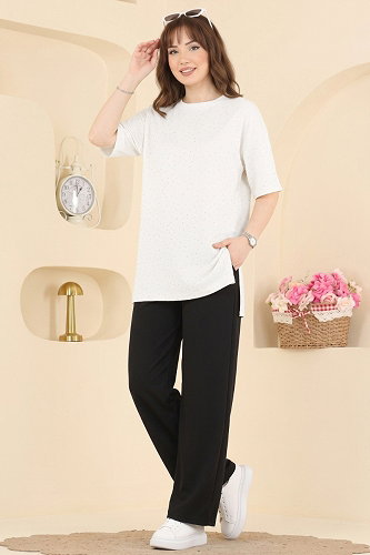 moda selvim بلوز سكري 2804AYD574 - Thumbnail