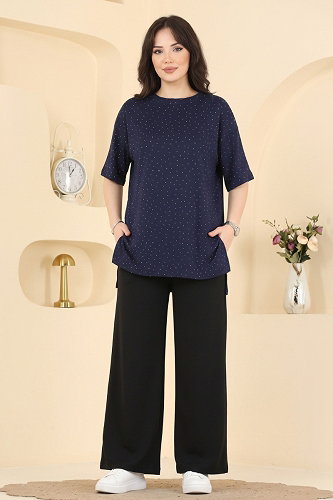 moda selvim Tunic 2804AYD574 Navy Blue - Thumbnail