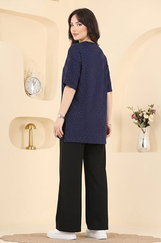 moda selvim Tunic 2804AYD574 Navy Blue - Thumbnail