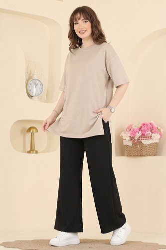 moda selvim بلوز بيج 2804AYD574 - Thumbnail