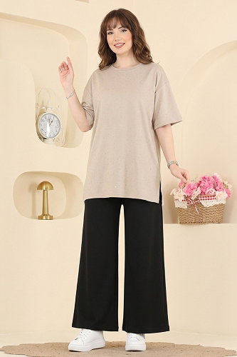 moda selvim بلوز بيج 2804AYD574 - Thumbnail