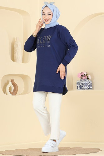 moda selvim Tunic 2804TPK1167 Navy Blue - Thumbnail