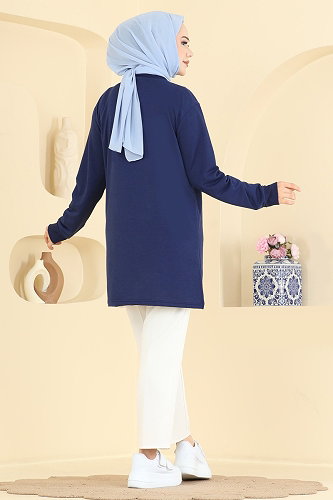 moda selvim Tunic 2804TPK1167 Navy Blue - Thumbnail