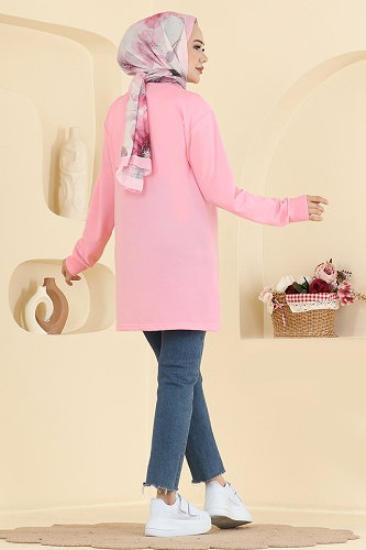 moda selvim Tunic 2804TPK1167 Pink - Thumbnail