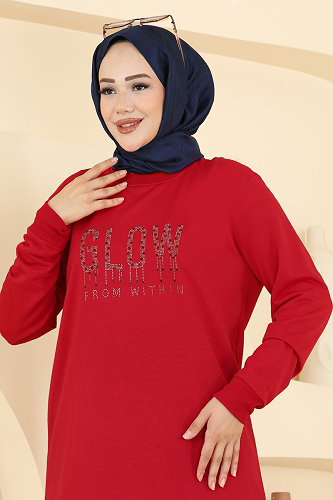 moda selvim Tunic 2804TPK1167 Red - Thumbnail
