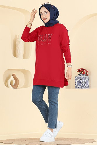moda selvim Tunic 2804TPK1167 Red - Thumbnail