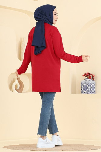 moda selvim Tunic 2804TPK1167 Red - Thumbnail