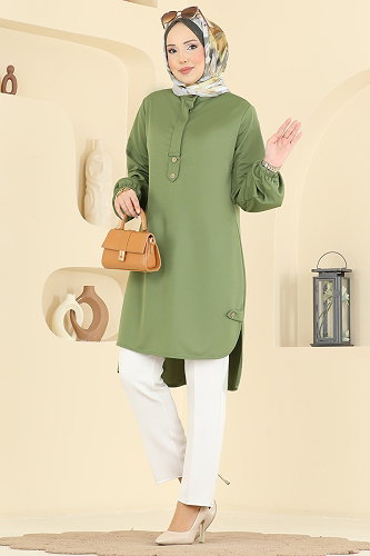 moda selvim بلوز أخضر عشبي 2825SLK540 - Thumbnail