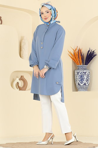 moda selvim Tunic 2825SLK540 Baby Blue - Thumbnail