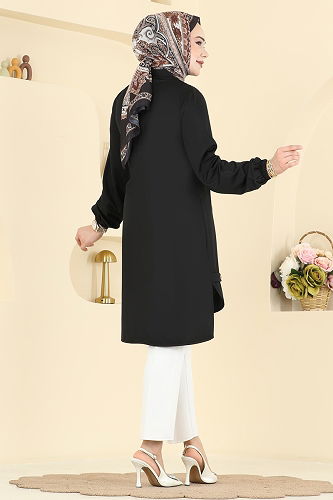 moda selvim Tunic 2825SLK540 Black - Thumbnail