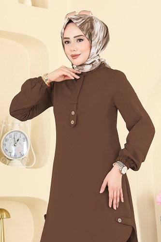 moda selvim بلوز بني 2825SLK540 - Thumbnail
