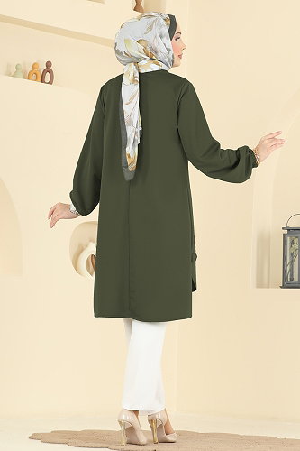 moda selvim Tunic 2825SLK540 Khaki - Thumbnail