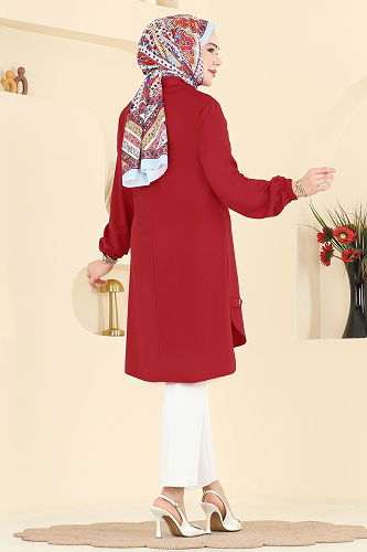 moda selvim بلوز احمر 2825SLK540 - Thumbnail