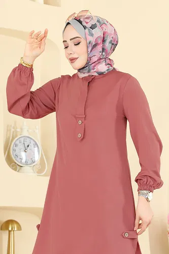 moda selvim Tunic 2825SLK540 Salmon - Thumbnail