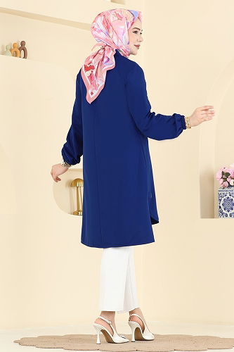 moda selvim بلوز نيلي 2825SLK540 - Thumbnail