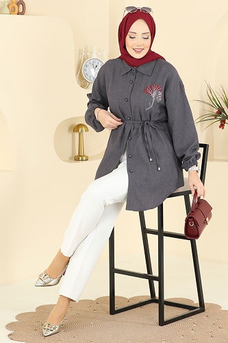 moda selvim Tunic 2827SLK540 Anthracite - Thumbnail