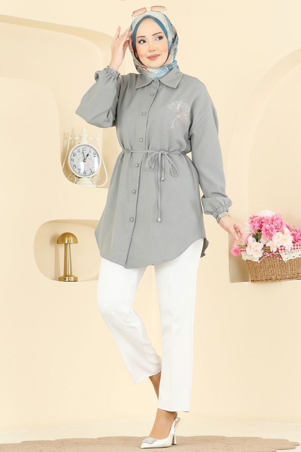 Modaselvim Tunic Tunic 2827SLK540 Dark Gray
