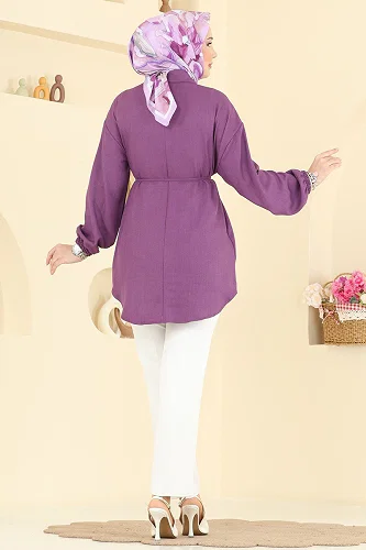 moda selvim Tunic 2827SLK540 Purple - Thumbnail