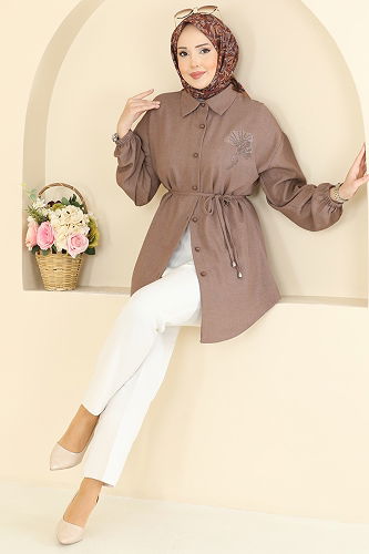 moda selvim بلوز بيج 2827SLK540 - Thumbnail