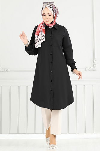 moda selvim بلوز أسود 282ASN888 - Thumbnail