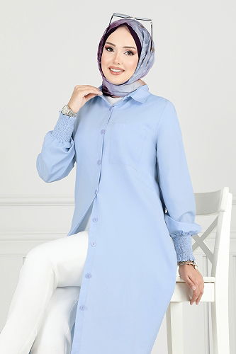 moda selvim Tunic 282ASN888 Blue - Thumbnail