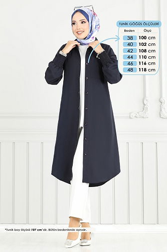 moda selvim بلوز كحلي 282ASN888 - Thumbnail