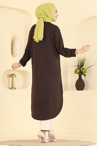 moda selvim بلوز بني 2832AYD574 - Thumbnail