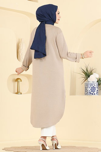 moda selvim Tunic 2832AYD574 Stone - Thumbnail
