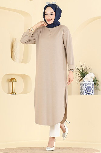 moda selvim بلوز بيج 2832AYD574 - Thumbnail