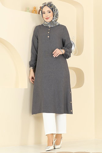 moda selvim Tunic 2835SLK540 Anthracite - Thumbnail