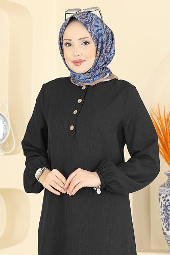 moda selvim بلوز أسود 2835SLK540 - Thumbnail