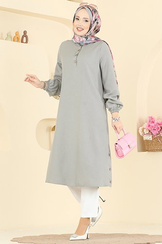 moda selvim Tunic 2835SLK540 Dark Gray - Thumbnail