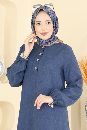 moda selvim بلوز ازرق 2835SLK540 - Thumbnail