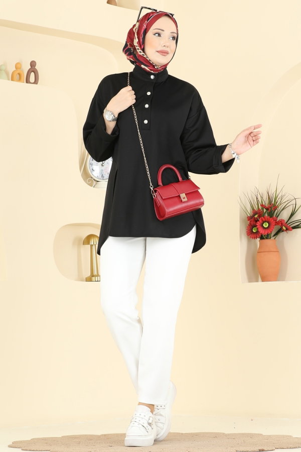 Modaselvim تونيكات بلوز أسود 2840SLK540