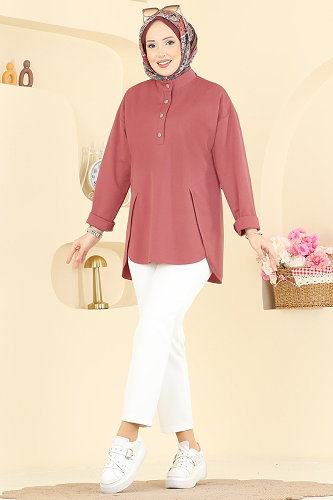 moda selvim Tunic 2840SLK540 Salmon - Thumbnail