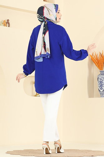 moda selvim Tunic 2842SLK540 Saxe - Thumbnail