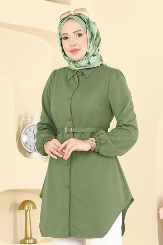 moda selvim Tunic 2847SLK540 Almond Green - Thumbnail