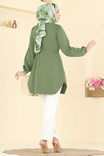 moda selvim بلوز أخضر عشبي 2847SLK540 - Thumbnail