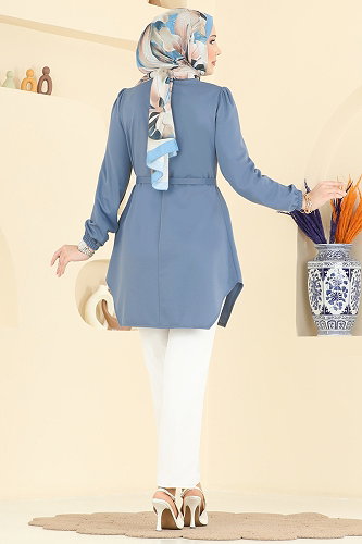 moda selvim Tunic 2847SLK540 Baby Blue - Thumbnail
