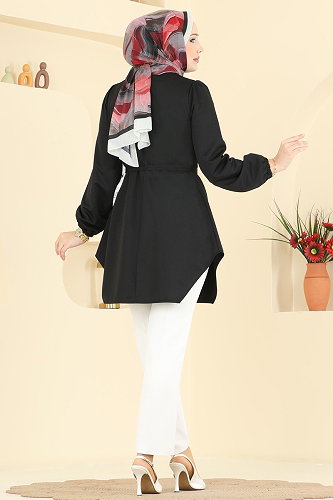 moda selvim Tunic 2847SLK540 Black - Thumbnail