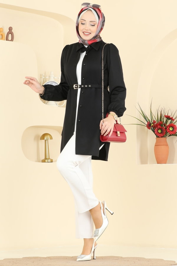 Modaselvim تونيكات بلوز أسود 2847SLK540