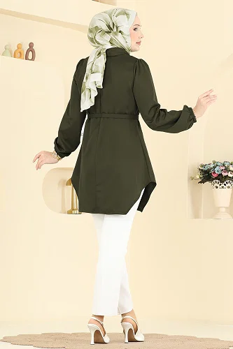 moda selvim Tunic 2847SLK540 Khaki - Thumbnail